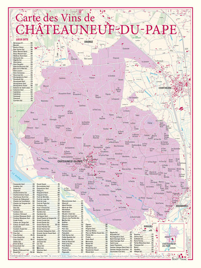 Image de CARTE DES VINS DE CHATEAUNEUF DU PAPE