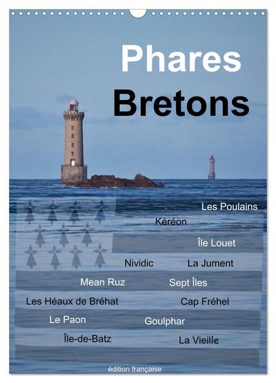 Image de Phares Bretons (Calendrier mural 2025 DIN A3 horizontal), CALVENDO calendrier mensuel
