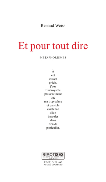 Image de Et pour tout dire (métaphorismes)