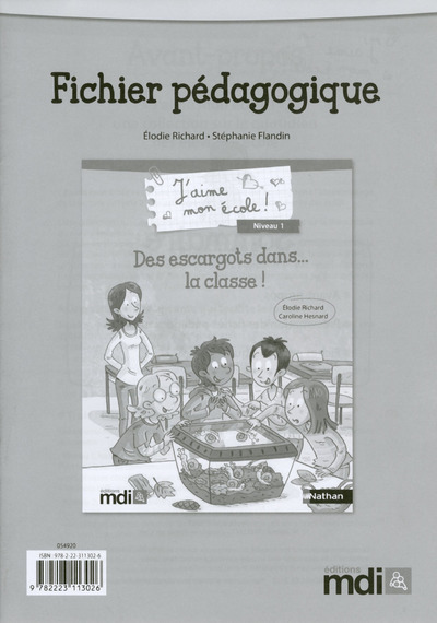 Image de J'aime mon école ! niveau 1 - Des escargots dans... la classe ! Fichier pédagogique