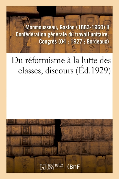 Image de Du réformisme à la lutte des classes, discours