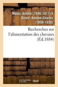 Picture of Recherches sur l'alimentation des chevaux