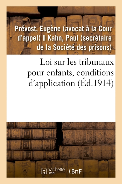 Picture of Loi sur les tribunaux pour enfants, conditions d'application