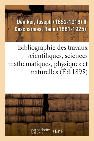 Image de Bibliographie des travaux scientifiques, sciences mathématiques, physiques et naturelles