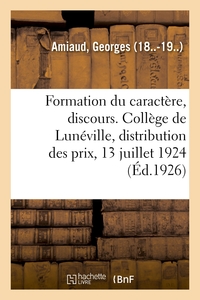 Image de De la formation du caractère, discours