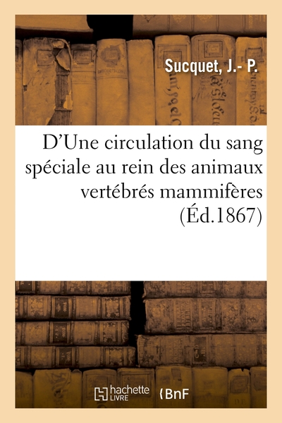 Picture of D'Une circulation du sang spéciale au rein des animaux vertébrés mammifères
