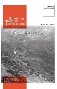 Picture of Bulletin de Littérature ecclésiastique n°506 CXXVII/2, avril-Juin 2026