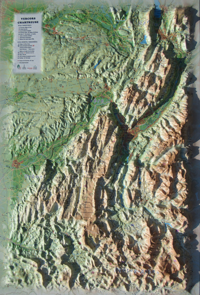 Image de CARTE EN RELIEF DES PARCS NATURELS REGIONAUX DU VERCORS ET DE LA CHARTREUSE