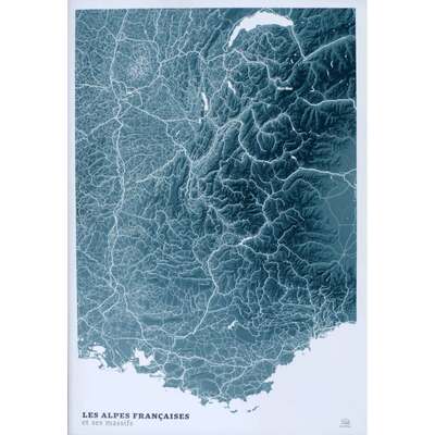 Image de CARTE EN 2D - LES ALPES BLUE DESIGN