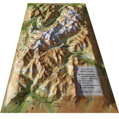 Image de CARTE EN RELIEF DU TOUR DU MONT BLANC