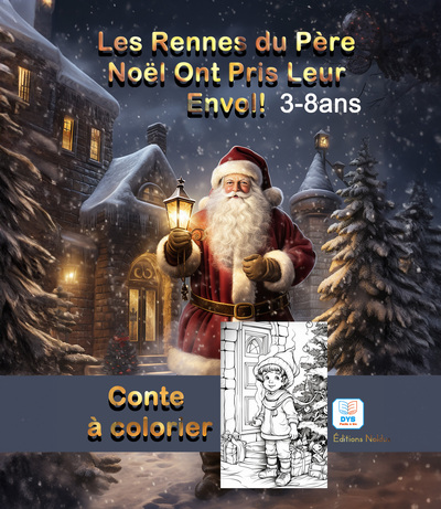 Image de Rennes du Père Noël ont pris leur envol! Histoires à colorier (Les) DYS