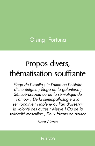 Picture of Propos divers, thématisation souffrante