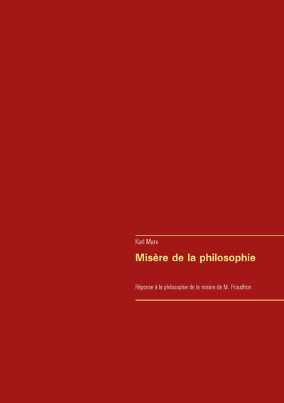 Picture of Misère de la philosophie