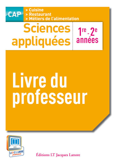 Picture of Sciences appliquées 1re et 2e années CAP cuisine et restaurant - Livre du professeur