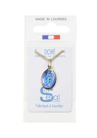 Picture of Ensemble constitué d'une médaille et d'une chaine - Médaille ovale Miraculeuse