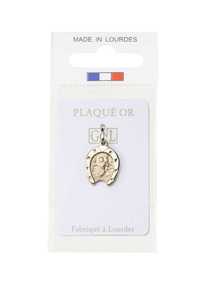 Picture of Médaille fer à cheval avec Saint Christophe au centre - Apparition grotte de Lourdes au verso