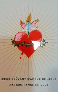 Image de Lot de 25 images - Coeur brûlant d'amour de Jésus