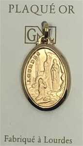 Picture of Médaille ovale Apparition de Lourdes, plaqué-or 3 microns