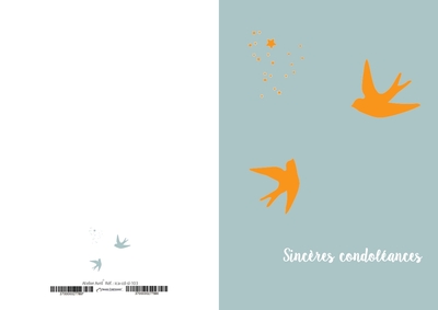 Image de Lot de 10 cartes double en vernis selecitf "Condoléances 2 colombes" avec enveloppe