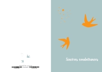 Image de Lot de 10 cartes double en vernis selecitf "Condoléances 2 colombes" avec enveloppe