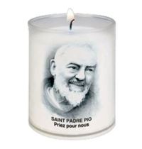 Image de Veilleuse diamètre 50 mm - H 65 mm - Saint Padre Pio