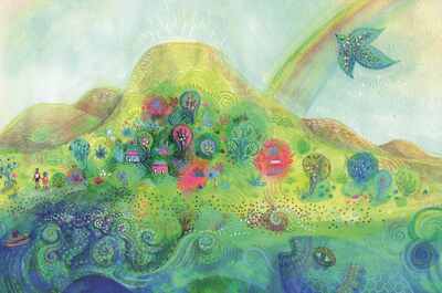 Picture of Lot de 10 cartes simple "Ile au Paradis" avec enveloppe sous cellophane