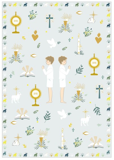 Image de Planche de stickers garçon (Communion, Profession de foi et de confirmation)