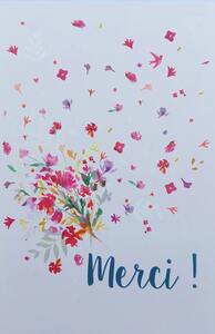Picture of Carte + enveloppe sous cellophane - Bouquet Merci - vernis selectif - lot de 10
