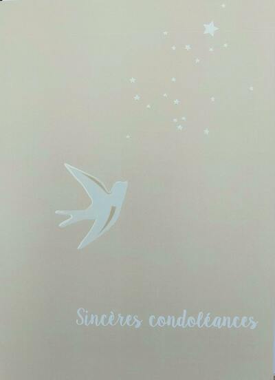 Picture of Carte double + enveloppe sous cellophane - Sincères Condoléances - lot de 10