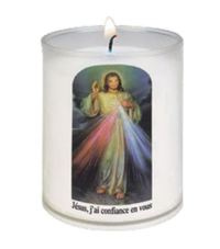 Image de Veilleuse diamètre 50 mm - H 65 mm - Jésus Miséricorideux