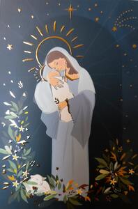 Picture of Lot de 10 exemplaires - Carte postale de la Vierge Marie en dorure.
