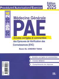 Picture of PAE MEDECINE GENERAL ANNALES CORRIGEES EVC 2025