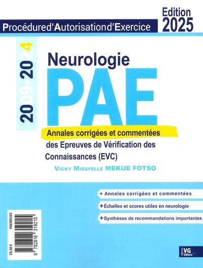 Image de PAE ANNALES EVC CORRIGE NEUROLOGIE 2025