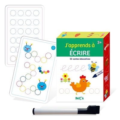 Picture of Cartes de jeu et d'apprentissage (avec feutre) - J'apprends à écrire