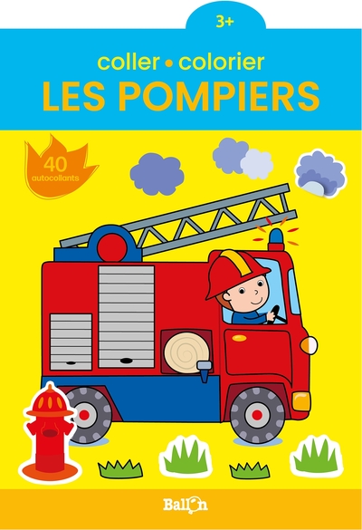 Image de Coller et colorier - Les pompiers 3+