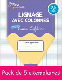 Picture of 5EX Cahiers Bordas pour tous - lignage avec colonnes 2,5mm - 2024 PCF
