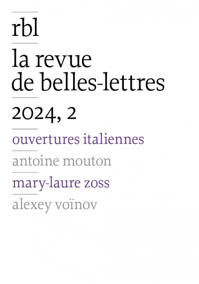 Picture of Revue de Belles-Lettres, 2024, 2