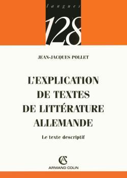 Picture of L'explication des textes de littérature allemande