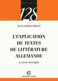 Picture of L'explication des textes de littérature allemande