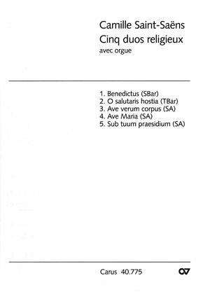 Picture of CAMILLE SAINT-SAENS :  FUNF DUETTE MIT ORGEL - 5 DUOS RELIGIEUX AVEC ORGUE