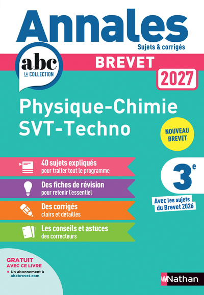 Picture of Annales Brevet Physique Chimie - SVT - Techno 2027 - Corrigé
