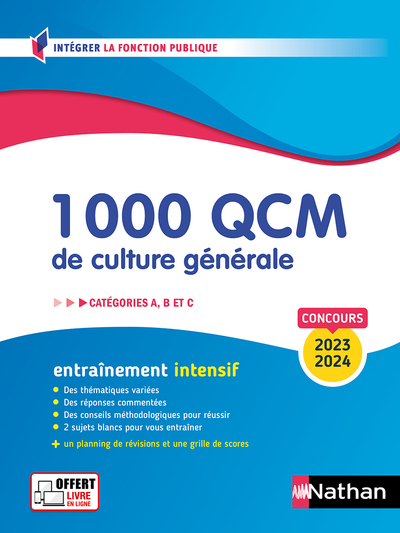 Image de 1 000 QCM de culture générale - Catégories A, B, C - 2023-2024 - N° 28