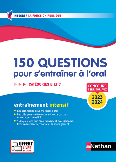 Picture of 150 questions pour s'entrainer à l'oral - Catégories B,C - Concours fonction publique territoriale 2023-2024