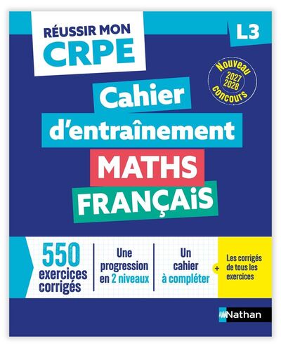 Picture of Réussir mon CRPE - Maths Français L3 cahier d'entrainement 2027-2028