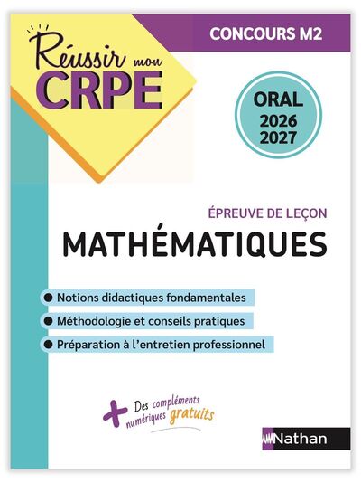 Image de Réussir mon CRPE Maths Admission Concours M2 oral 2026-2027