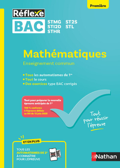 Image de Guide Bac Techno - Mathématiques Enseignement commun Première - Réflexe N°99