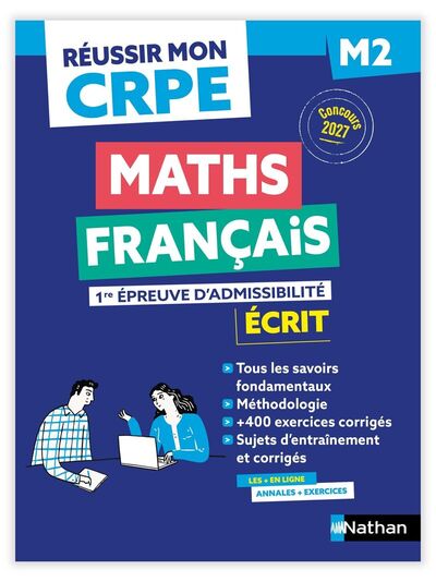 Picture of Réussir mon CRPE Maths Français 1e épreuve d'admissibilité écrit M2 2027