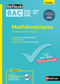 Picture of Guide Bac Techno - Mathématiques Enseignement commun Première - Réflexe N°99