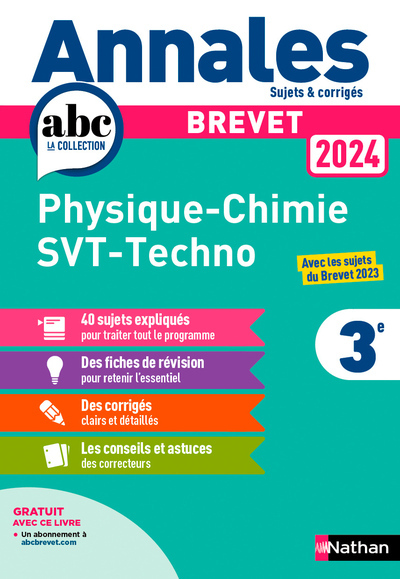 Image de Annales Brevet Physique Chimie - SVT - Techno 2024 - Corrigé