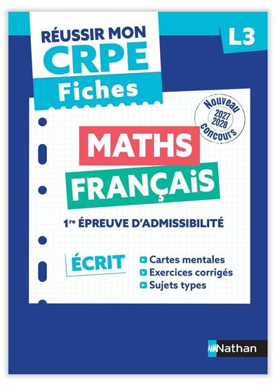 Picture of Réussir mon CRPE - Maths Français L3 écrit Fiches 2027